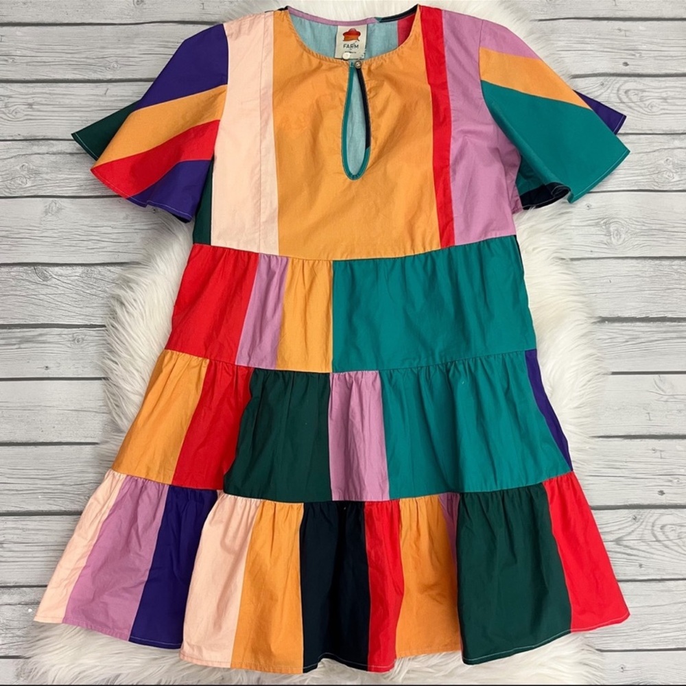 FARM Rio color lock mini dress size small